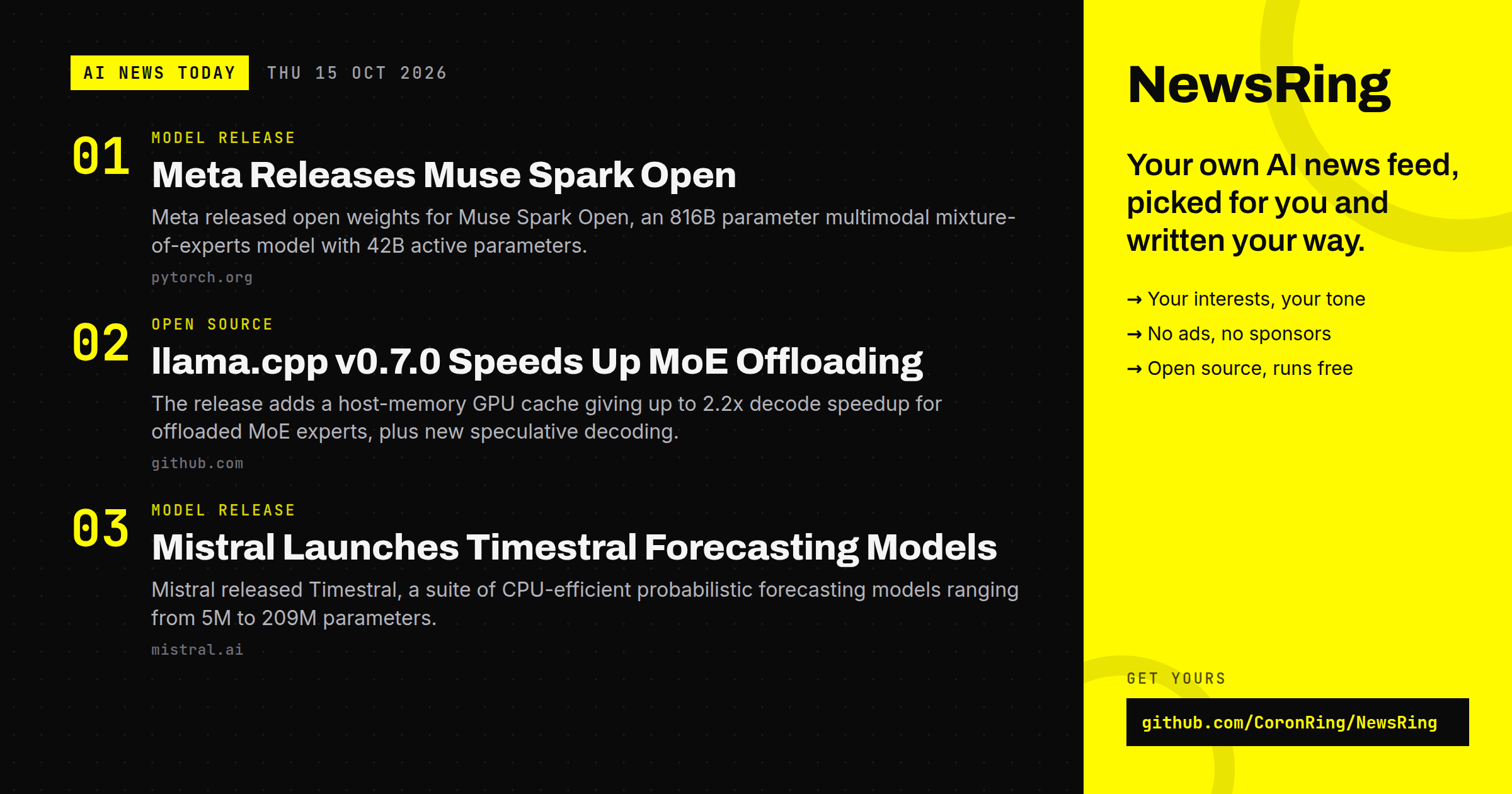 Today's top AI stories, refreshed every morning by NewsRing